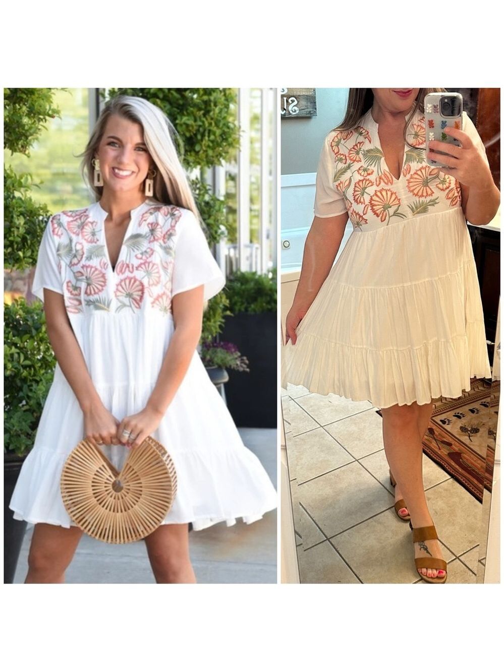 Entro white embroidered detail dress